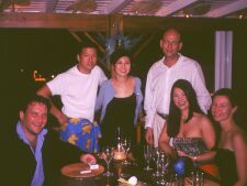 at dinner on St Barths 2000