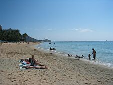 the beach at Hale Koa in Waikiki