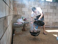 the grillmaster hard at work