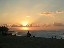 sunset beach at sunset