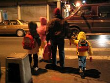 kids returning from school